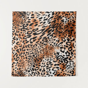 Seamless leopard pattern, african animal print tapestry