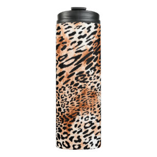 Seamless leopard pattern, african animal print thermal tumbler