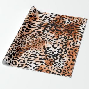 Seamless leopard pattern, african animal print wrapping paper