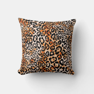 Seamless leopard pattern, hand drawing animal prin cushion