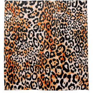 Seamless leopard pattern, hand drawing animal prin shower curtain