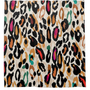 Seamless leopard print pattern shower curtain