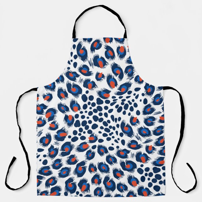 Seamless leopard skin pattern. Vintage.  Apron (Front)