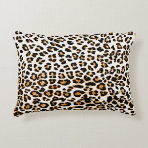 Seamless leopard texture, african animal print decorative cushion