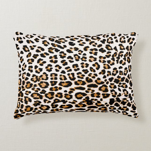 Seamless leopard texture, african animal print decorative cushion (Front)