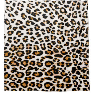 Seamless leopard texture, african animal print shower curtain