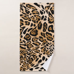 Seamless leopard texture, animal skin bath towel