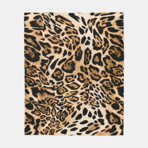 Seamless leopard texture, animal skin fleece blanket