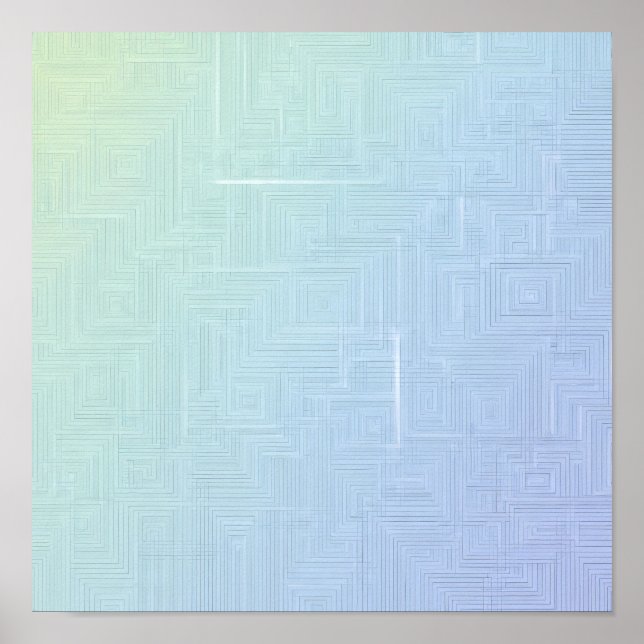 Seamless Light & Airy Layered Labyrinth Pattern Poster (Front)