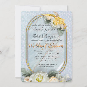 Seamless Light Blue, Pink & White Mandalas Invitation