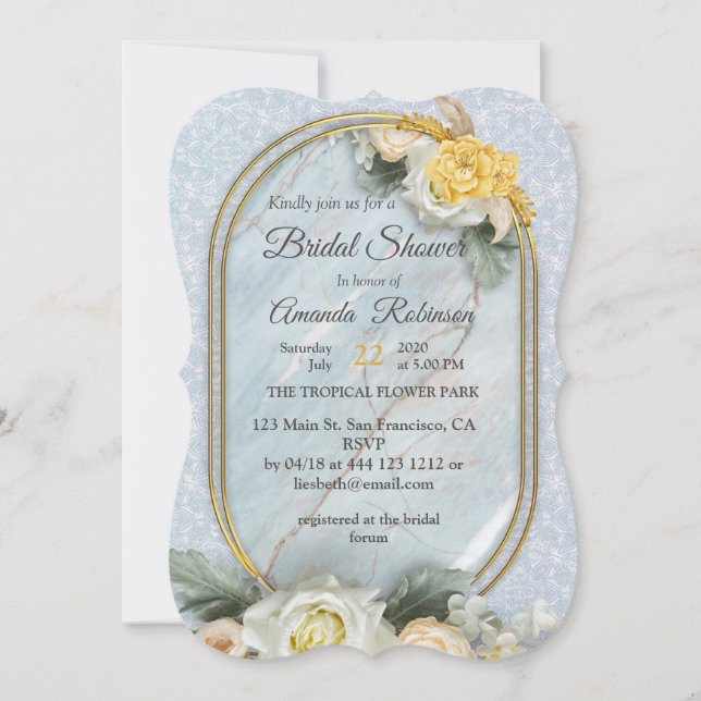 Seamless Light Blue, Pink & White Mandalas  Invitation (Front)