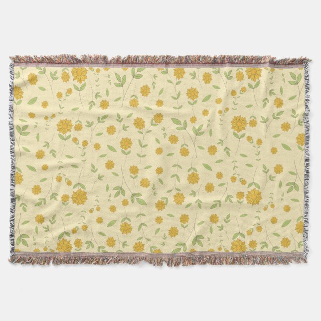 Seamless light cream background featuring cheerful throw blanket (Front)