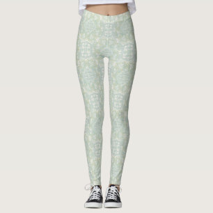 Seamless Light Green, Yellow & White Mandalas  Leggings