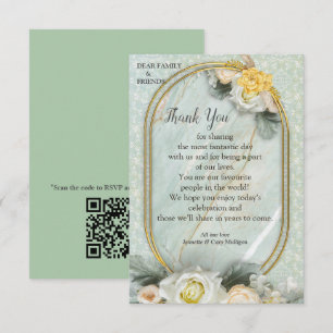 Seamless Light Green, Yellow & White Mandalas  RSVP Card
