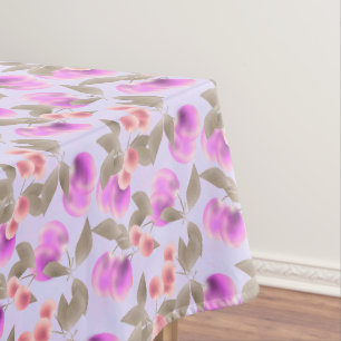 Seamless light plum fruits purple berries cherry p tablecloth