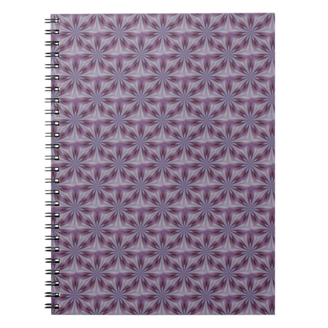 Seamless Lilac and Purple Geo Diamond Pattern Notebook (Front)
