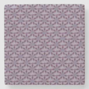 Seamless Lilac and Purple Geo Diamond Pattern Stone Coaster