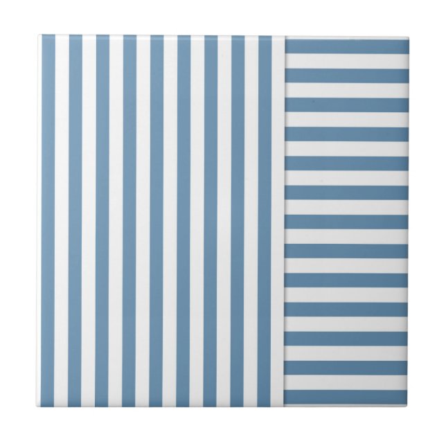 Seamless lined striped blue white simple design pa tile (Front)