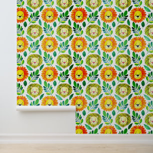Seamless Lion Portrait Pattern new Wallpaper
