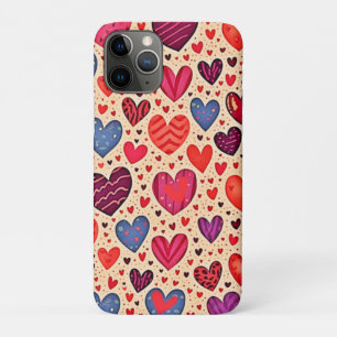 Seamless Love Heart Pattern Art iPhone 11 Pro Case