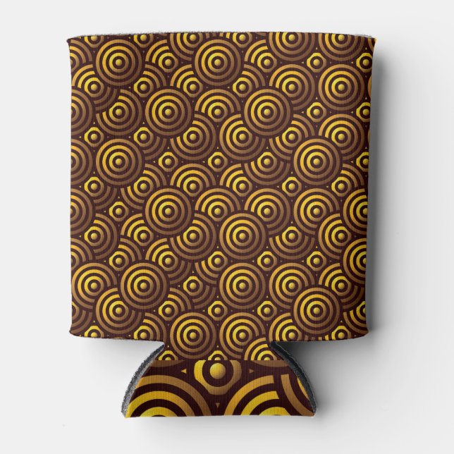 Seamless Luxurious Gold Pattern Design Can Cooler (Front)