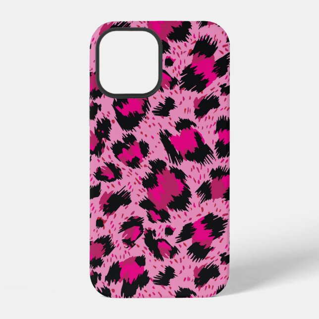 Seamless luxury pink leopard pattern. iPhone case (Back)