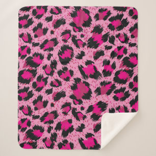 Seamless luxury pink leopard pattern. sherpa blanket