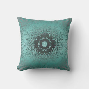 Seamless mandala kaleidoscope tile green pattern o cushion