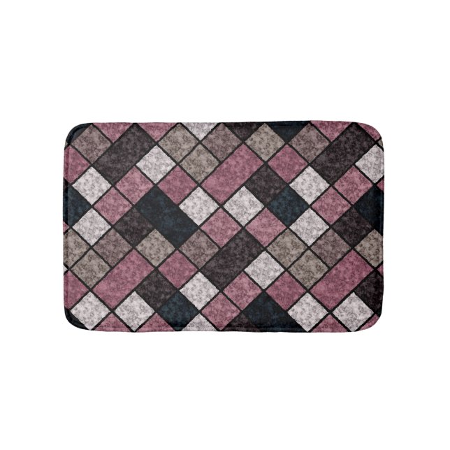 Seamless marble granite stone tile pattern retro  bath mat (Front)