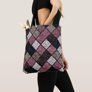 Seamless marble granite stone tile pattern retro v tote bag