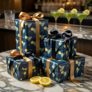 Seamless Margarita Cocktail Pattern Wrapping Paper