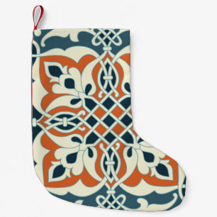 Seamless medallion Vintage multi color pattern Small Christmas Stocking