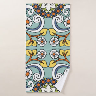 Seamless medallion Vintage multi colour pattern in Bath Towel