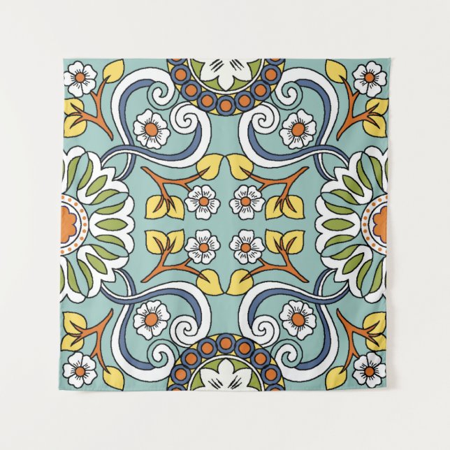 Seamless medallion Vintage multi colour pattern in Tapestry (Front)