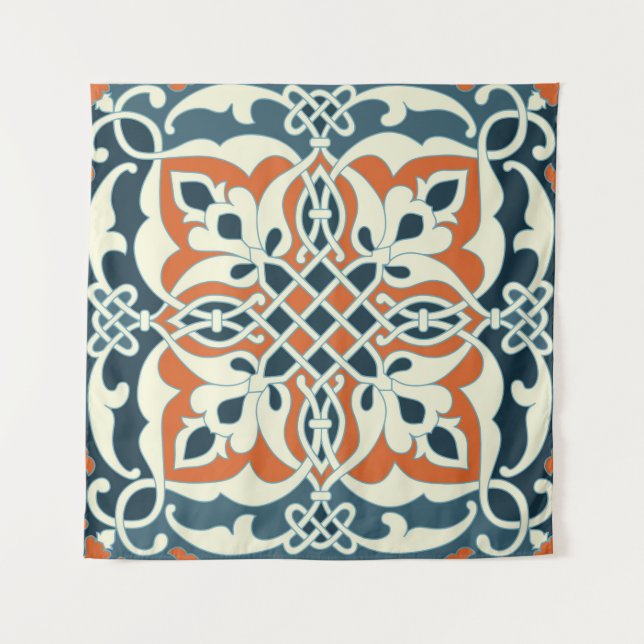 Seamless medallion Vintage multi colour pattern Tapestry (Front)