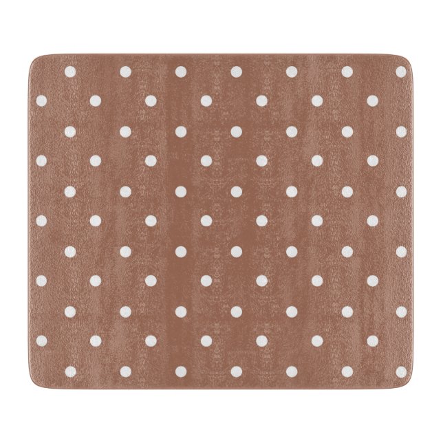 Seamless medium brown polka dot  pattern cutting board (Front)