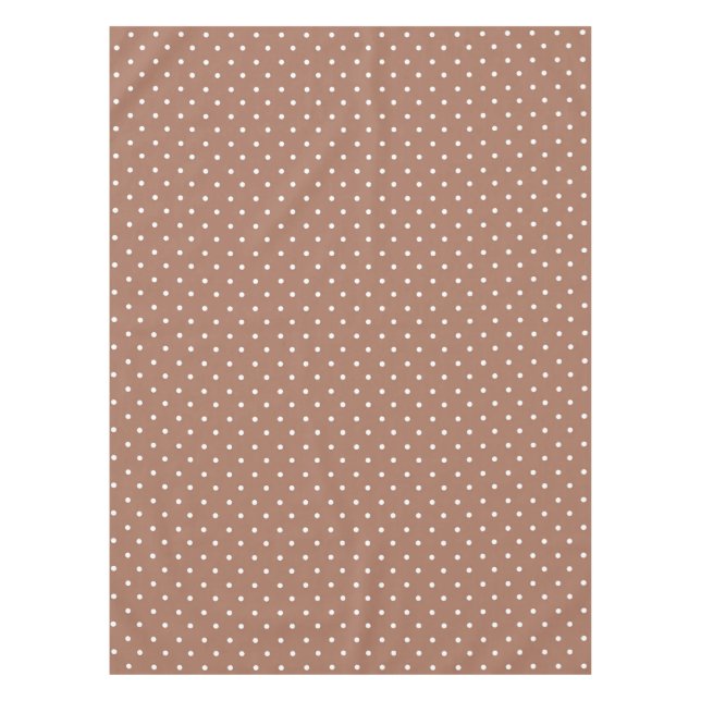 Seamless medium brown polka dot  pattern tablecloth (Front)
