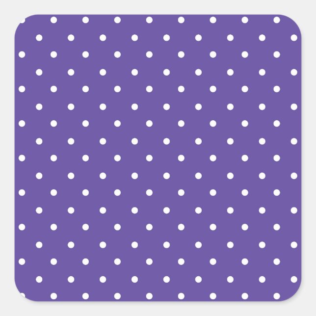 Seamless  medium purple polka dot pattern square sticker (Front)