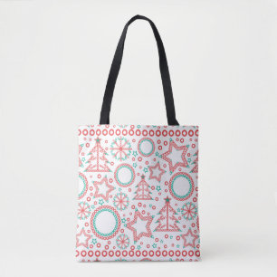 Seamless Merry Christmas ornamental decor tree sno Tote Bag