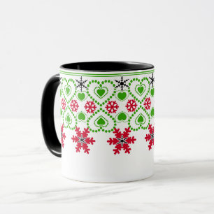 Seamless Merry Christmas ornamental snowflake hear Mug