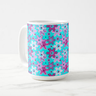 Seamless Merry Christmas red poinsettia green euon Coffee Mug