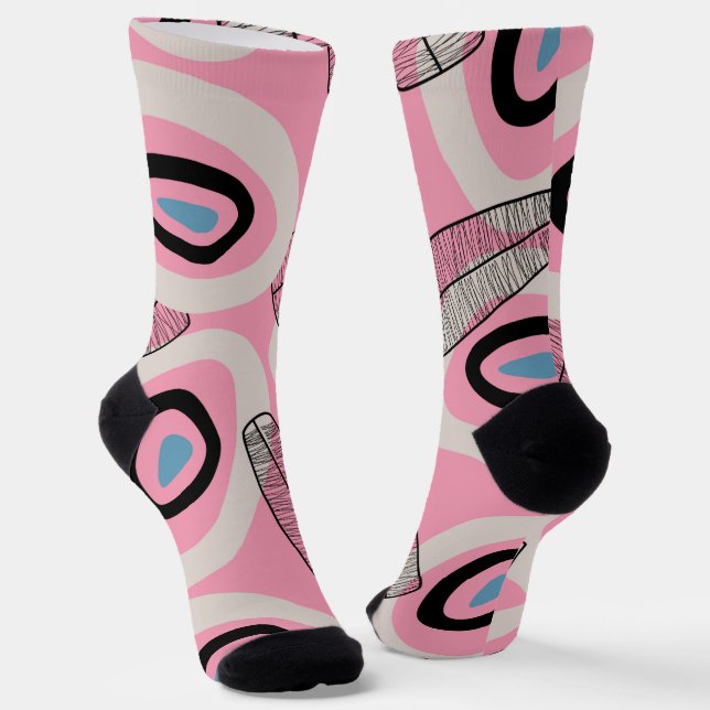 Seamless Midcentury Modern Art Socks (Angled)