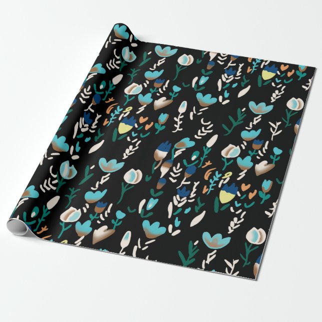 seamless mini floralabstract,background,blossom,de wrapping paper (Unrolled)