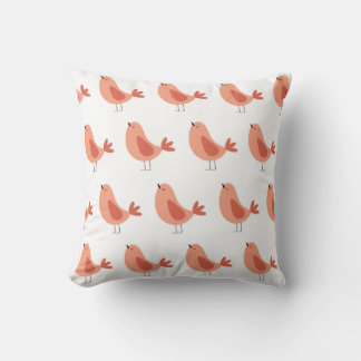 Seamless minimalist vector pattern of funny birds cushion