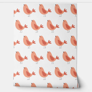 Seamless minimalist vector pattern of funny birds wallpaper