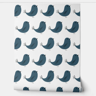 Seamless minimalist vector pattern of funny blue b wallpaper