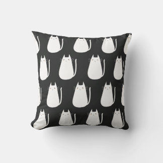 Seamless minimalist vector pattern of funny white cushion