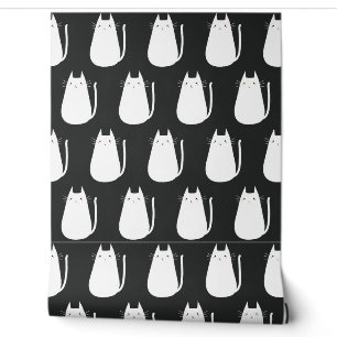 Seamless minimalist vector pattern of funny white wallpaper