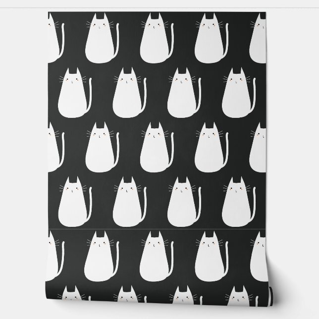 Seamless minimalist vector pattern of funny white  wallpaper (Unrolling)