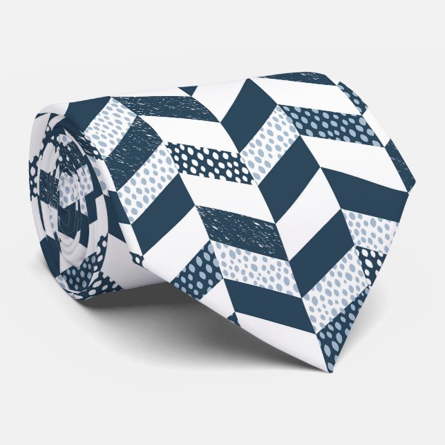 Seamless Modern Geometric Shapes Tie (Rolled)